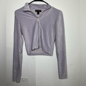 purple crop top jacket